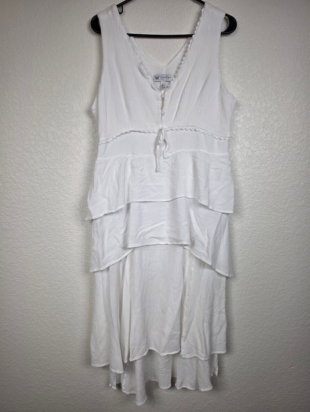 Jessica Simpson White Tiered Sleeveless Y2K Dress XL